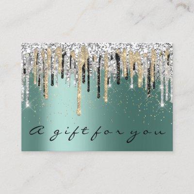Gift Certificate Beauty Shop Hair Nails Teal Gold