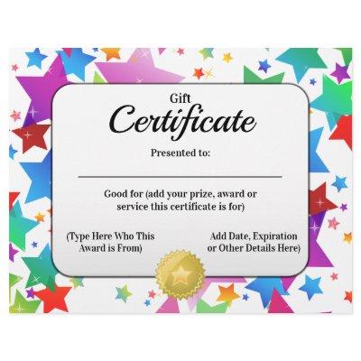 Gift Certificate Create a Customizable 8.5x11
