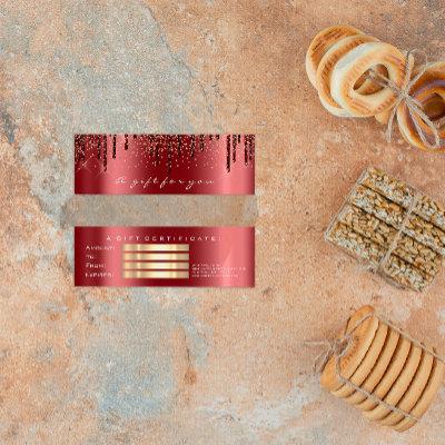Gift Certificate Drips Marsala Gold Makeup Small