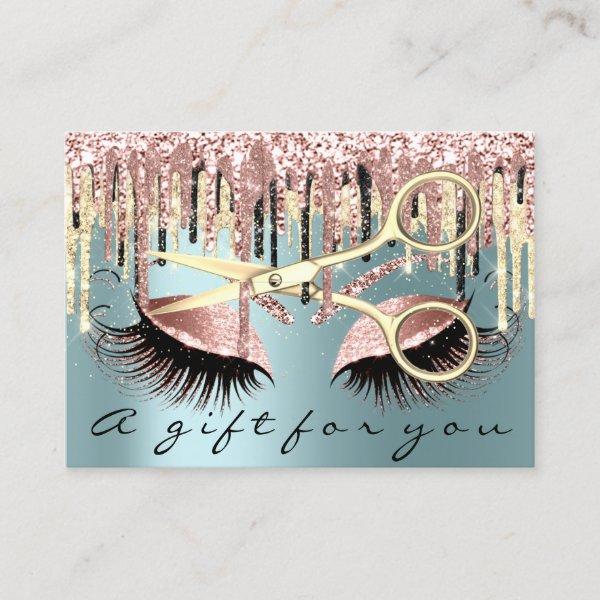 Gift Certificate Hair Stylist Lashes Gold Scissors