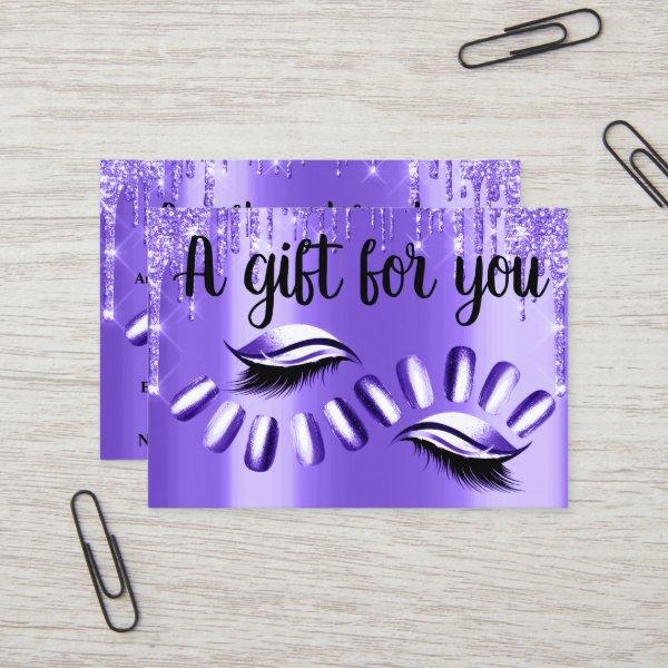 Gift Certificate Hair Stylist Nails Blue Drips