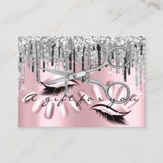 Gift Certificate Hair Stylist Nails Pink Scissors