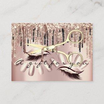 Gift Certificate Hair Stylist Nails Rose Scissors