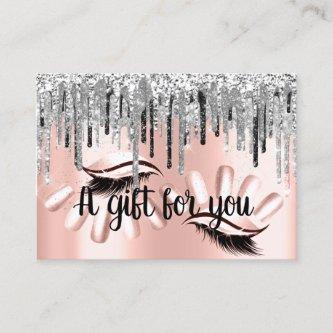 Gift Certificate Hair Stylist Nails Rose Silver