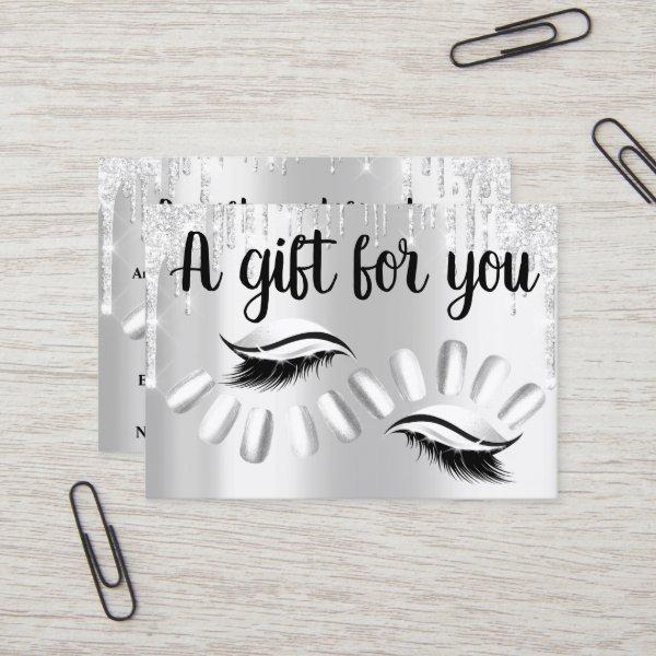 Gift Certificate Hair Stylist Nails Silver Gray