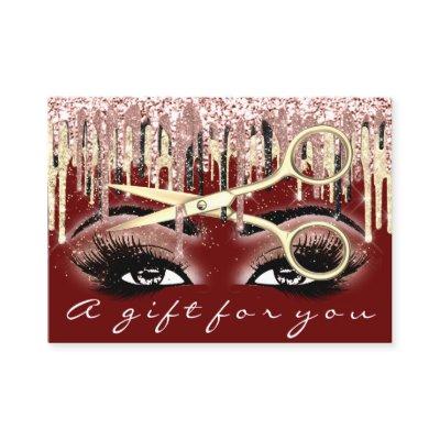 Gift Certificate Hairdresser Rose Burgundy Drips