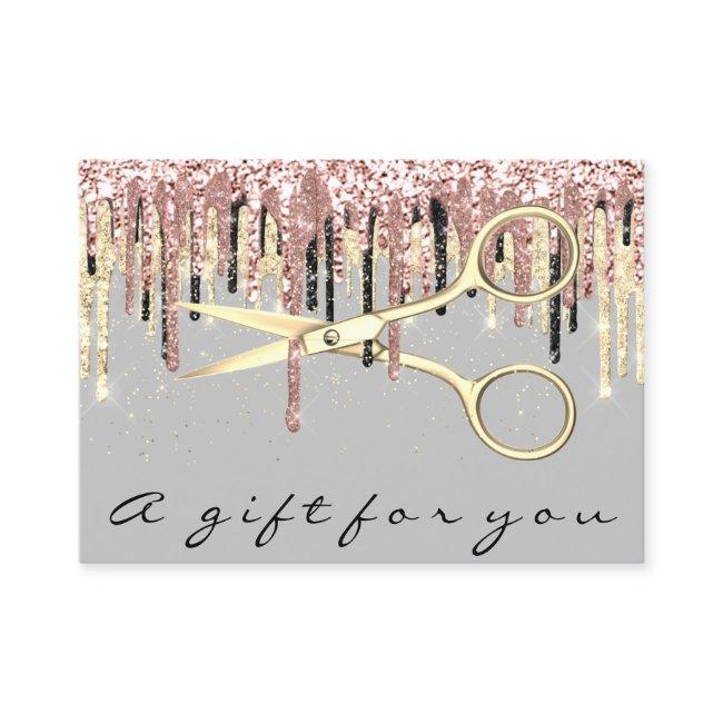 Gift Certificate Hairdresser Rose Gold Makeup Gray