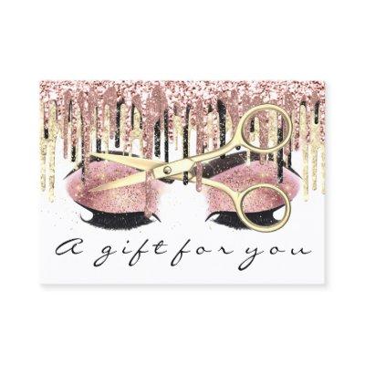 Gift Certificate Hairdresser Rose Gold Makeup Whit