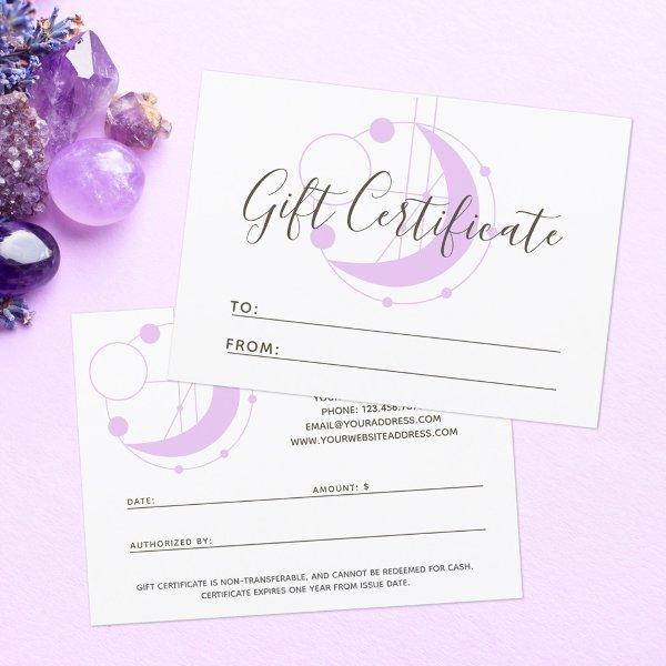 Gift Certificate Metaphysical Geometric Moon Card