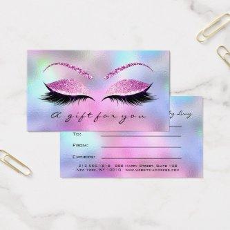 Gift Certificate Ombre Pink Lash Extension Makeup