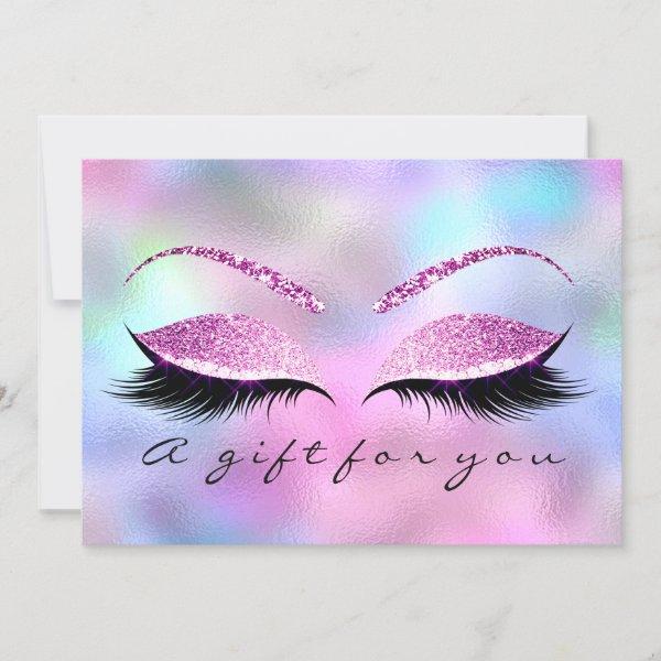 Gift Certificate Ombre Pink Lashes Beauty Makeup