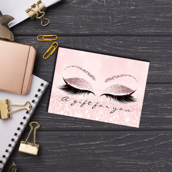 Gift Certificate Pastel Pink Lashes Beauty Makeup
