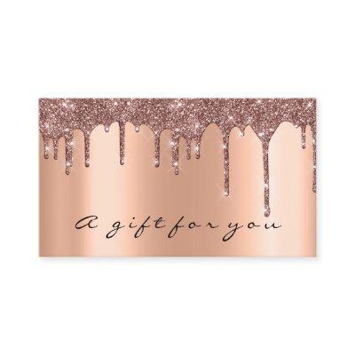 Gift Certificate Rose Gold Metallic Elegant Drips