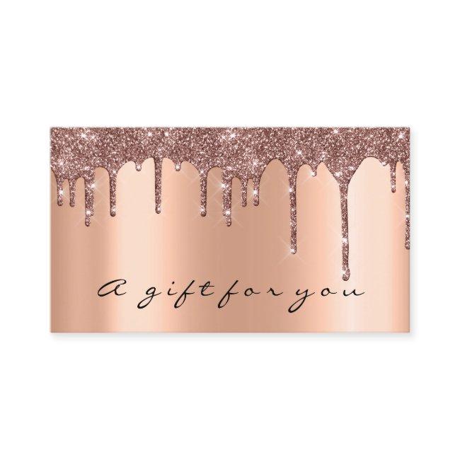 Gift Certificate Rose Gold Metallic Elegant Drips