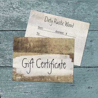 Gift Certificate Rustic Wood Shabby Grunge Vintage