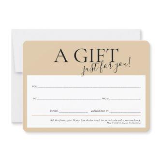GIFT VOUCHER elegant modern business champagne Invitation
