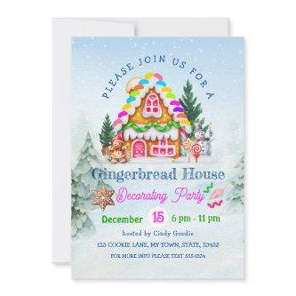 Gingerbread House Decorating Party Winter Holiday Invitation