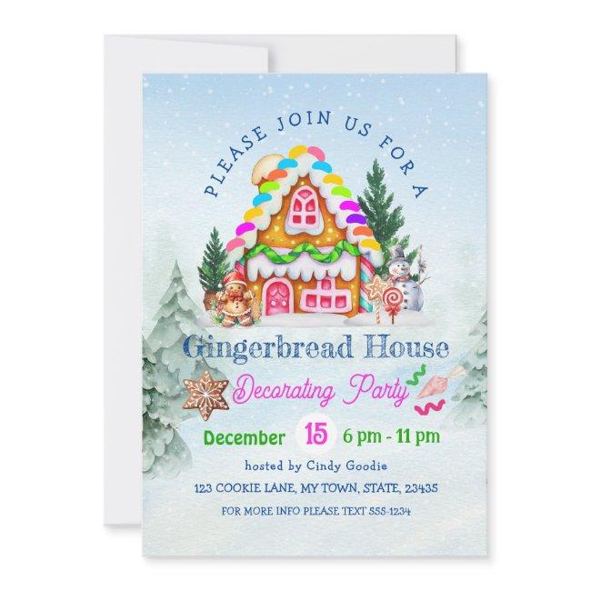 Gingerbread House Decorating Party Winter Holiday Invitation
