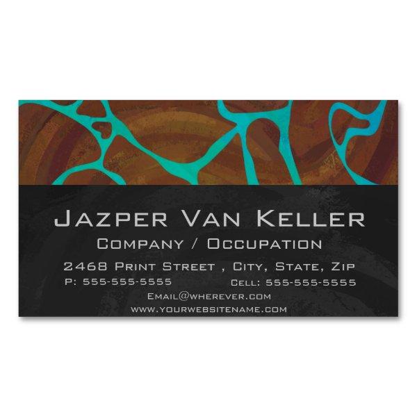 Giraffe Brown and Teal Print  Magnet