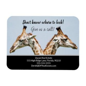 Giraffe real estate marketing sell  postcard magnet