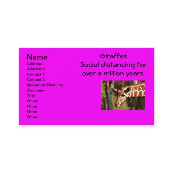 Giraffe Social Distancing Six Feet by Funnycomb