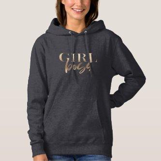 Girl Boss | Yellow Gold | Black Hoodie