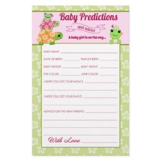Girl Frog Baby Shower Predictions Activity Sheet