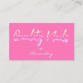 Girl Pink Quality Nail Script QR Code Logo