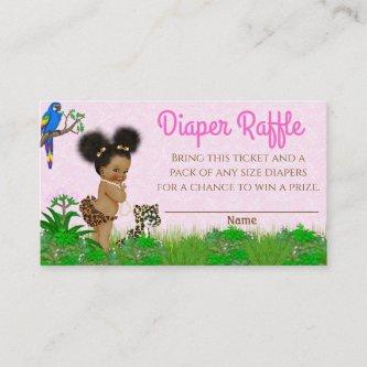 Girl Safari Baby Shower Diaper Raffle Ticket