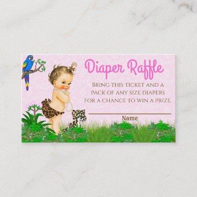 Girl Safari Baby Shower Diaper Raffle Tickets
