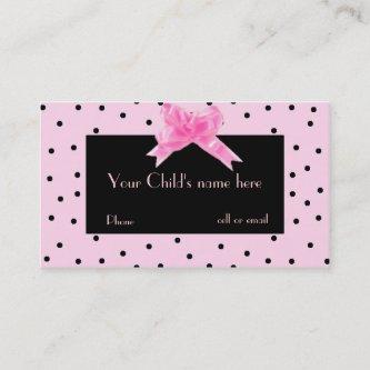 Girl's Pretty In Pink calling card