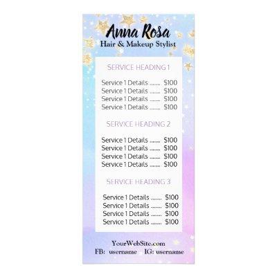 *~* Girly BLUE PINK Lashes Beauty Makeup  Glitter Rack Card