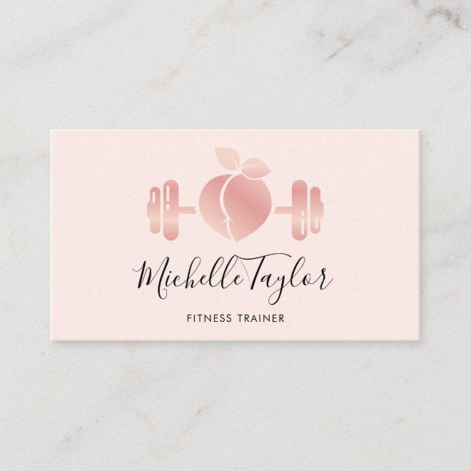 Girly Blush Rose Gold Fitness Trainer Business Car