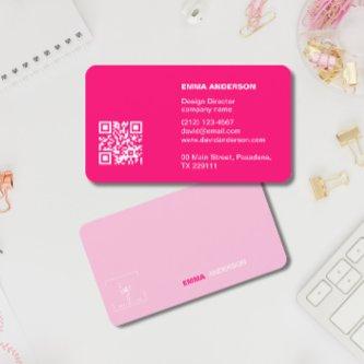 Girly Bold PINK Qr Code Professional Business logo
