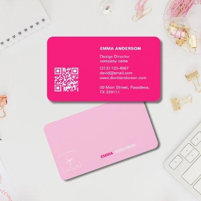 Girly Bold PINK Qr Code Professional Business logo