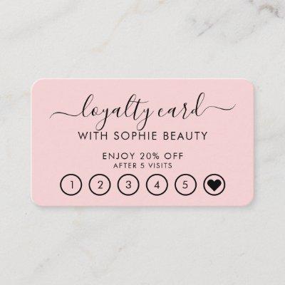 Girly Business Logo Pink Elegant Loyalty Card