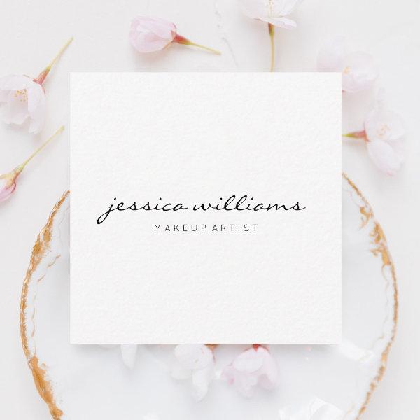 Girly Calligraphy Minimal White Square