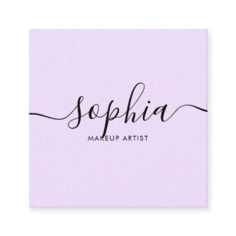 Girly Calligraphy Modern Light Purple Square