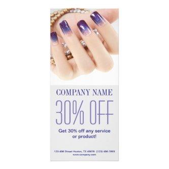 girly chic elegant manicure nails nail salon rack card