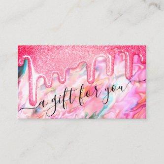 Girly Coral Opal Glitter Drip Gift Certificate