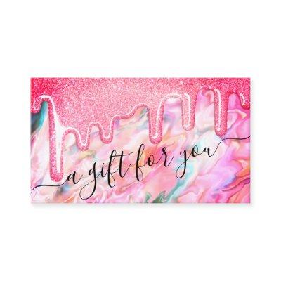 Girly Coral Opal Glitter Drip Gift Certificate