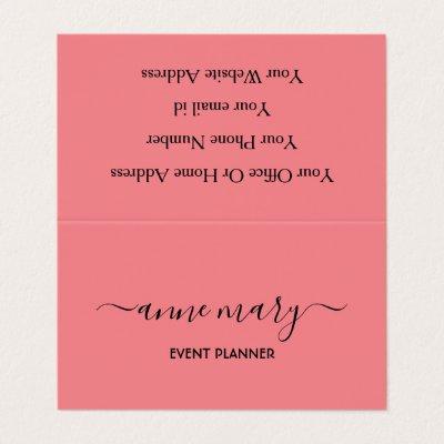 Girly Coral Salmon Pink Orange Black Event Planner