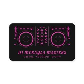 Girly DJ Disk Jockey Neon Pink & Black Turntable