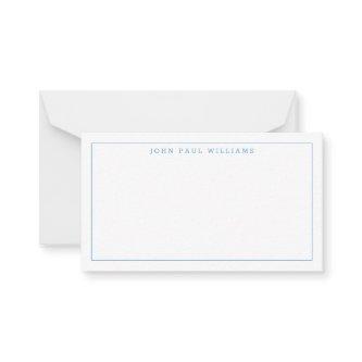 Girly Dusty Blue Professional Formal Thin Border Note Card