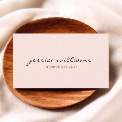 Girly Elegant Calligraphy Professional Blush Pink