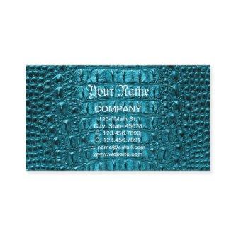 girly fashion turquoise blue Alligator Leather