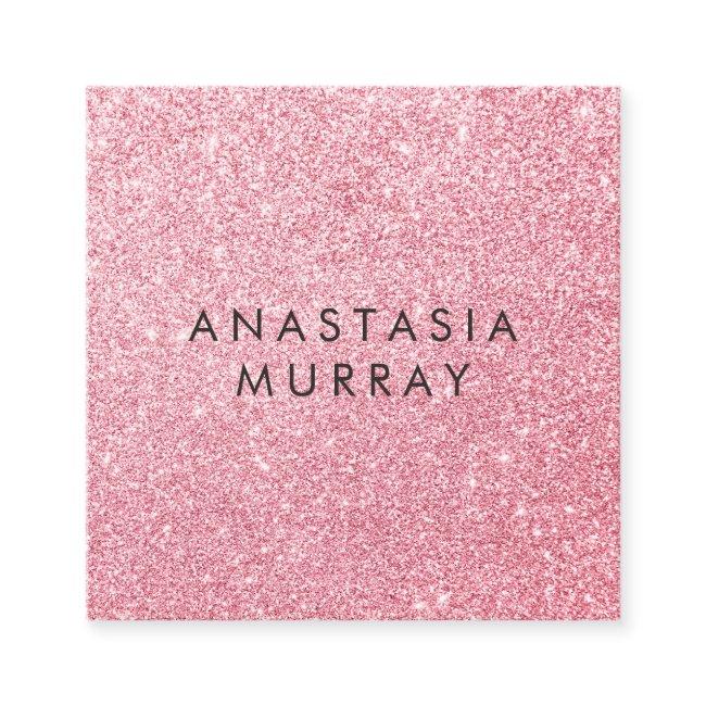 Girly & Glam Blush Pink Rose Gold Glitter Sparkles Square