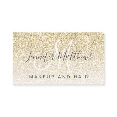 Girly Glam Gold Glitter Makeup Artist Hair Salon