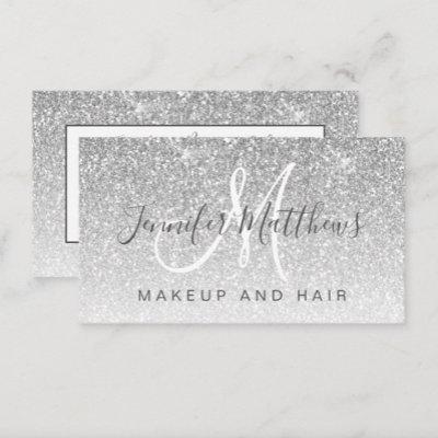 Girly Glam Silver Glitter Makeup Artist Hair Salon