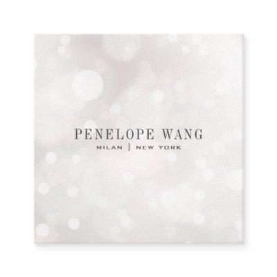 Girly Glitter Whimsy White Bokeh Square